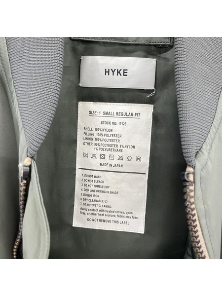 HYKE ジャケット MA-1/グリーン