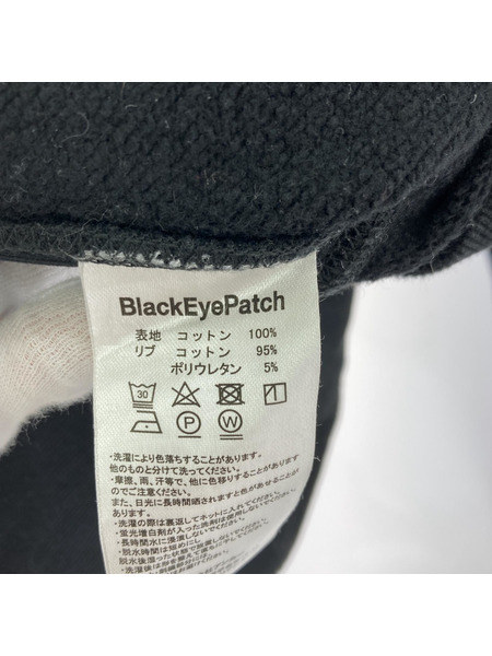 BLACK EYE PATCH 取扱注意 刺繍スウェット L ブラック