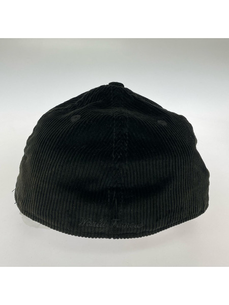 Supreme キャップ ×NEW ERAボックスロゴコーデュロイキャップ 黒