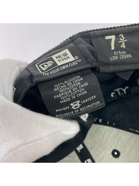 Supreme キャップ ×NEW ERAボックスロゴコーデュロイキャップ 黒