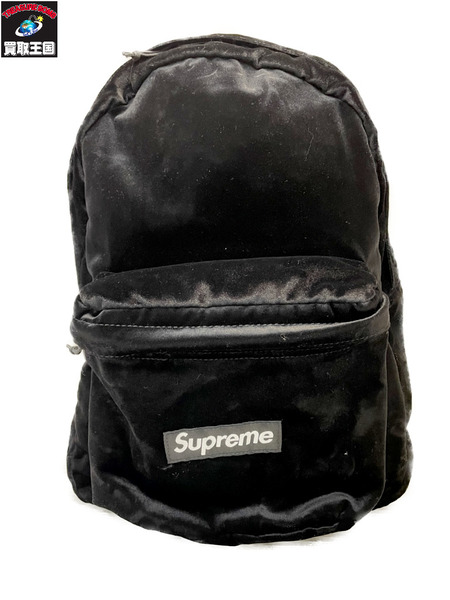 Supreme 25AW Velvet Backpack Black バックパック 黒