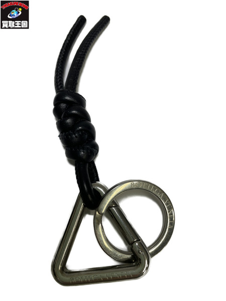 キーケース・キーリング トライアングルノットキーリング/レザー/ブラック