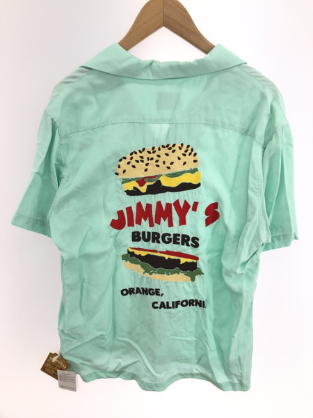 HOUSTON ボーリングシャツ ブルー M JIMMY'S BURGERS [値下]