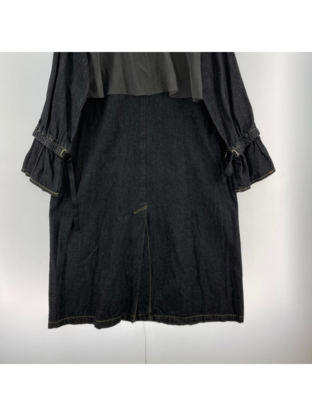 AS as know as 長袖ワンピース as know as de base バックチュールデニムワンピース