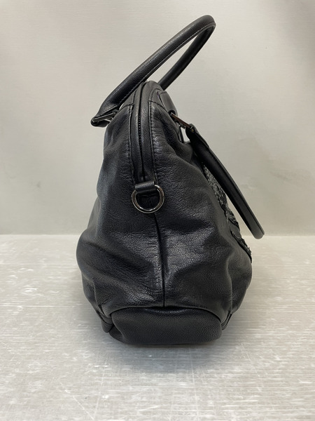 muta 8 スパンコール レザーハンドバッグ ブラック