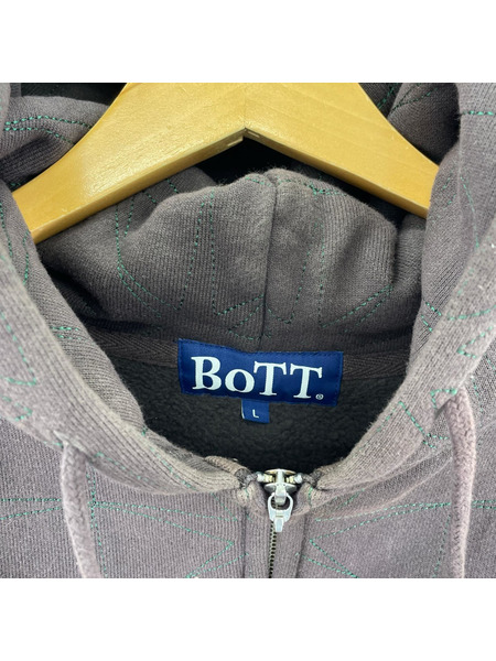 BoTT パーカー(ジップアップ) Sparkle Stitch Zip Hoodie L ブラウン