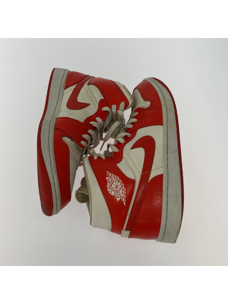 NIKE NIKE WMNS AIR JORDAN 1 MID WHITE/HABANERO RED[値下]
