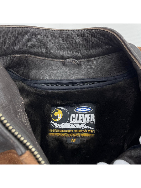 ライダース CLEVER HOMME ファーライナー付キレザー (M) 茶[値下]