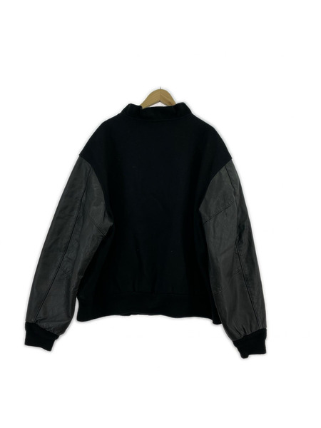 OLD・VINTAGE ブルゾン・ジャンパー EXCELLED 袖レザースタジャン XXL 黒