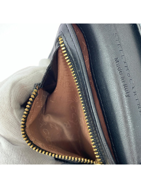 STELLA McCARTNEY コンパクトウォレット 三ツ折リ財布 黒×ゴールド