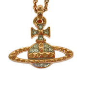 Vivienne Westwood ネックレス・ペンダント クリスタルラインストーン オーブ ピンクゴールド