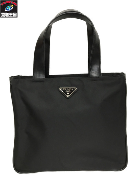 PRADA 90s archive レザー切替ナイロンハンドバッグ BLK｜商品
