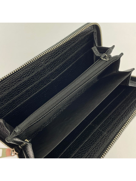 GUCCI 473928 ドリアン ラウンドファスナー 財布 黒 コインケース汚レ有
