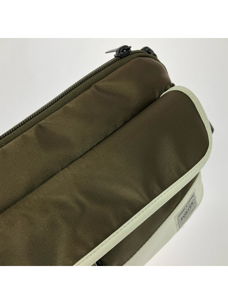 PORTER × SAC'S BAR WAIST BAG カーキ/白