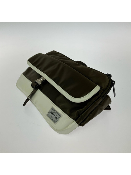 PORTER × SAC'S BAR WAIST BAG カーキ/白