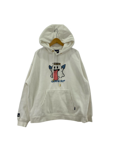 GRAF&WU パーカー ゴースト刺繍パーカー 白[値下]
