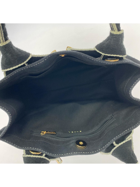 RANDA トートバッグ 2Way リボンハンドルトート BLK