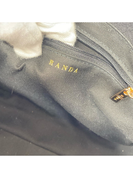 RANDA トートバッグ 2Way リボンハンドルトート BLK
