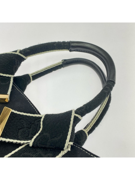 RANDA トートバッグ 2Way リボンハンドルトート BLK