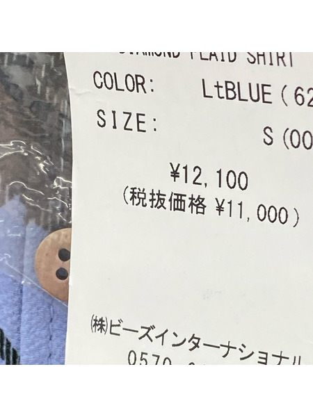 X-girl 半袖シャツ DIAMOND PLAID SHIRT (S)