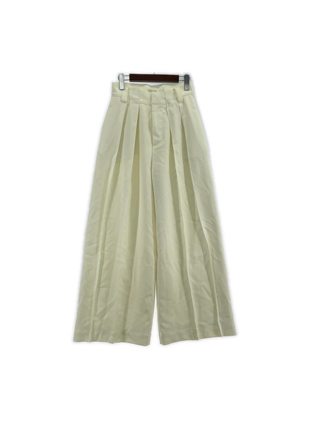 パンツ cygne ハイウエストタックパンツ 白[値下]