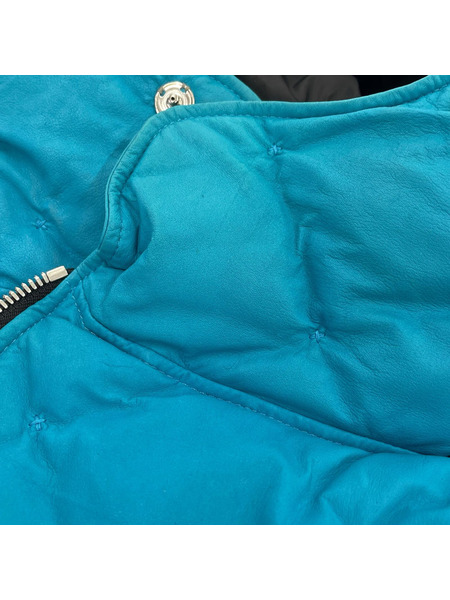 ISAMUKATAYAMA BACKLASH ダウンジャケット カンガルーレザーダウンジャケット (4) 青