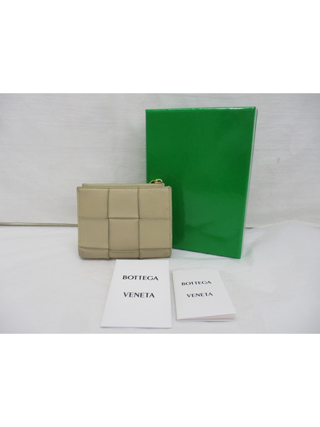 BOTTEGA VENETA カセット 二つ折り財布 ベージュ[値下]