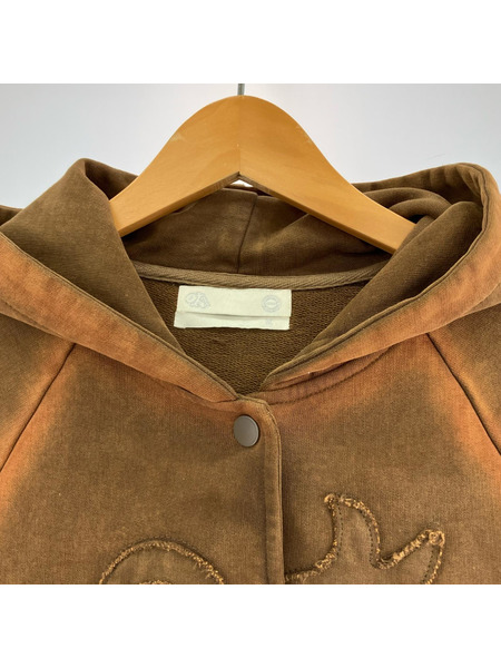 パーカー(ジップアップ) office kiko  BUTTON-UP CROPPED HOODIE