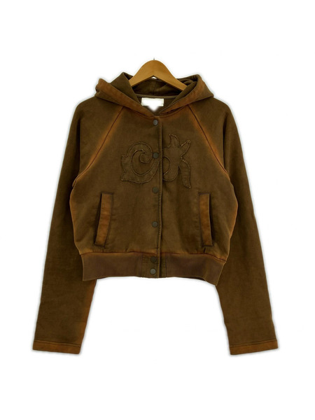 パーカー(ジップアップ) office kiko  BUTTON-UP CROPPED HOODIE