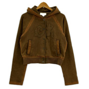 パーカー(ジップアップ) office kiko  BUTTON-UP CROPPED HOODIE