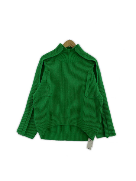 snidel ニット・セーター 21AW ウールオーバーアームスリットトップス/グリーン[値下]