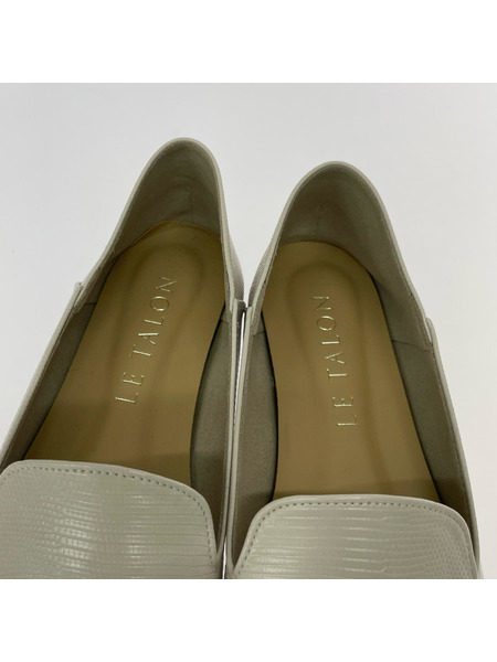 Le Talon ローファー スクエアステッチソフトローファー 白