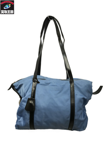 ハンドバッグ ナイロンバッグ　水色