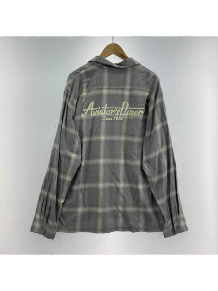 AVIREX 長袖シャツ L/S C/L OMBRE SHIRT (XL)