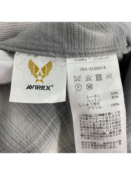 AVIREX 長袖シャツ L/S C/L OMBRE SHIRT (XL)