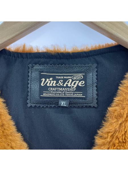 VIN&AGE TYPE VHV2 ESKIMO FUR VEST 茶 (XL)
