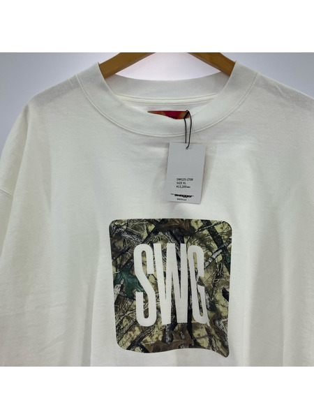 SWAGGER 長袖Tシャツ・カットソー Camo Box Logo LS Tee 白(XL)