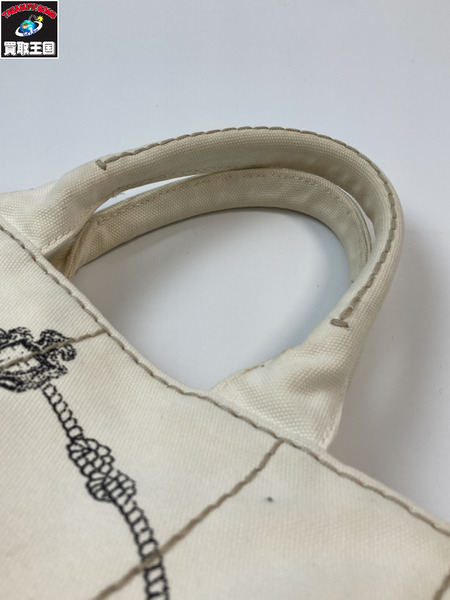 PRADA プラダ カナパ ハンドバッグ ホワイト デニム