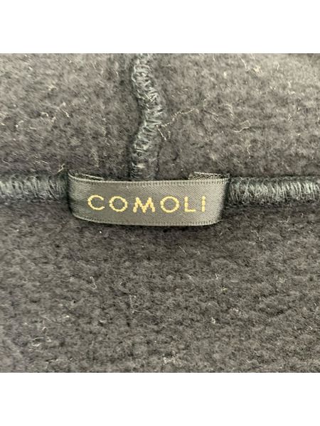 COMOLI パーカー B01-05001 コットン裏毛 黒 3