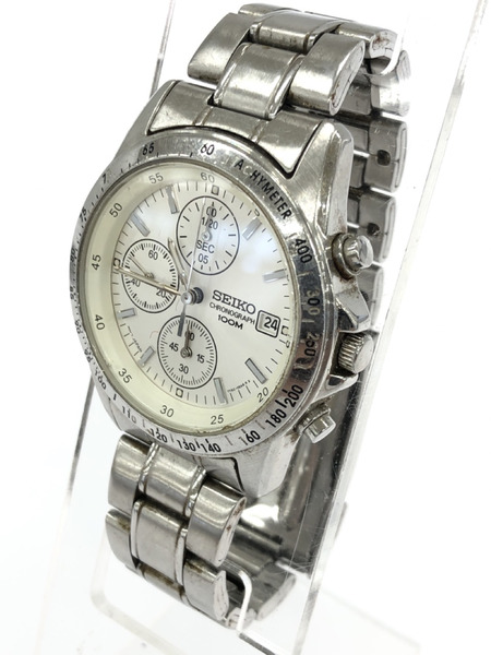 SEIKO 7T92-0DW0 クロノグラフ 白文字盤 腕時計 QZ[値下]｜商品番号 