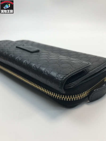 GUCCI グッチ 449364 マイクログッチ シマレザー ラウンドファスナー