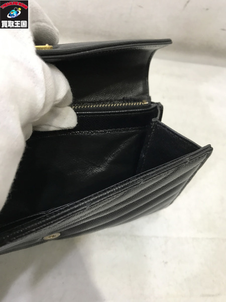 YSL キャビアスキン フラップウォレット