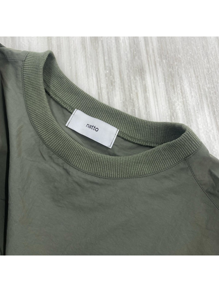 natto 半袖Tシャツ・カットソー ドローストリングナイロンプルオーバー カーキ[値下]