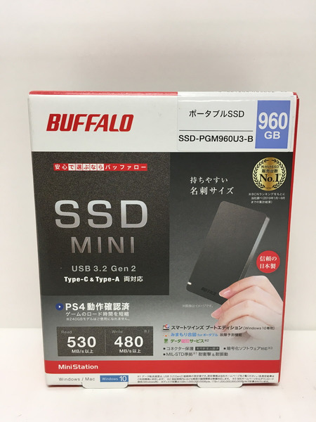 BUFFALO　ﾊﾞｯﾌｧﾛｰ　ﾎﾟｰﾀﾌﾞﾙSSD　960GB　ﾌﾞﾗｯｸ