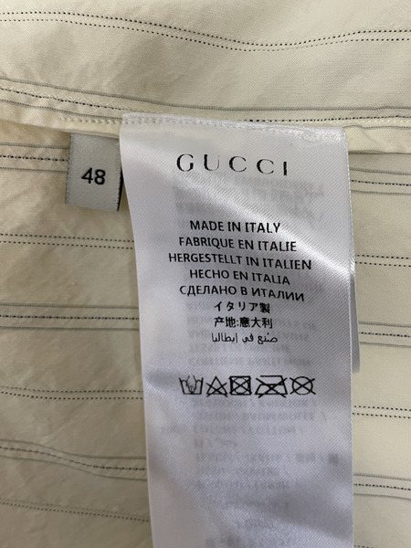 GUCCI オーバーサイズ ストライプシャツ 48 アイボリー