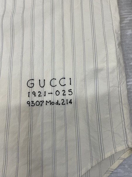 GUCCI オーバーサイズ ストライプシャツ 48 アイボリー