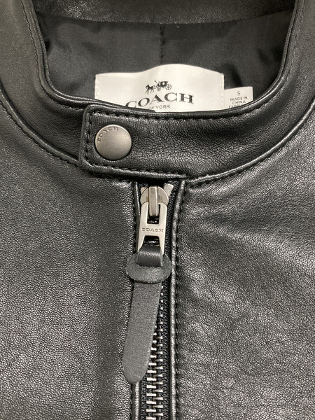 COACH 牛革 シングルライダースジャケット (S)