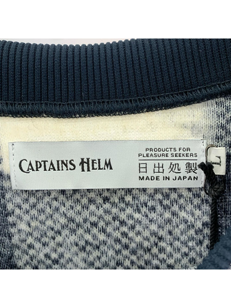 Captains Helm ニット・セーター BLOCK CHECK FLEECE CREW L