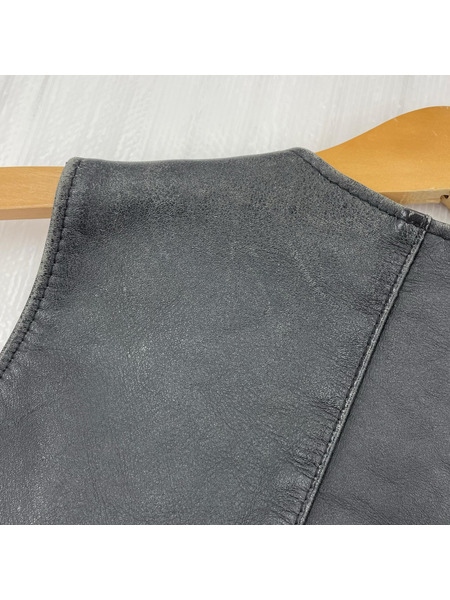 schott ジレ・ベスト レザー 黒 (S)