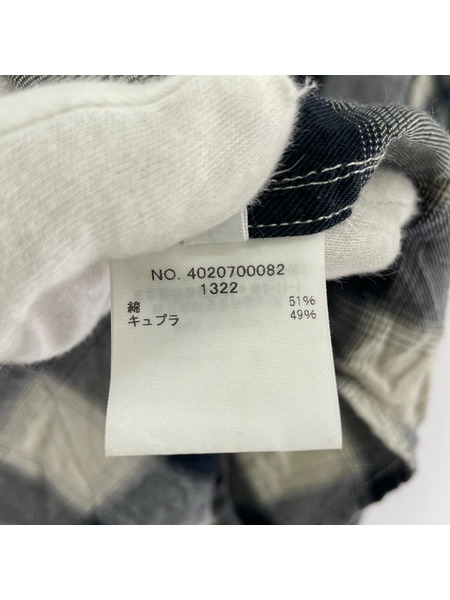 Ron Herman 長袖シャツ オンブレチェックコットンキュプラシャツ(L)